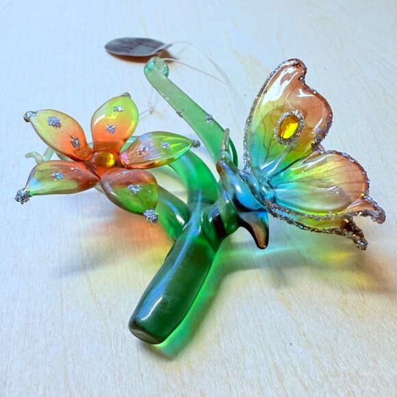 VTG Ashton Drake Butterfly Rainbow Glass Ornament Gift Meadow Magic Whimsical Ar - Picture 2 of 13